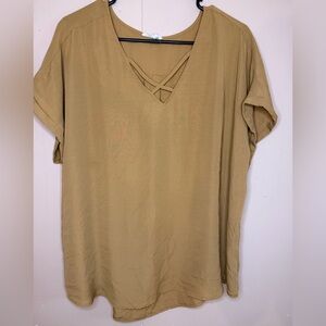 Maurices Tan V-Neck Blouse